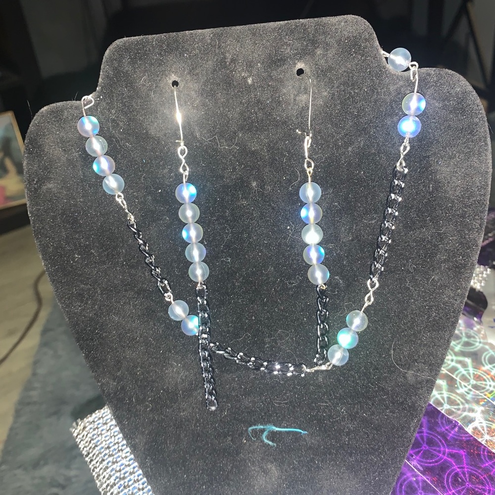 Earrings and necklace